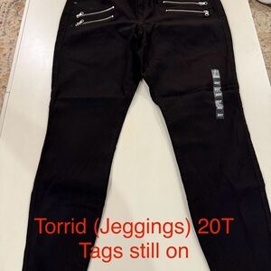 Torrid Black Jeggings with Zipper Accents